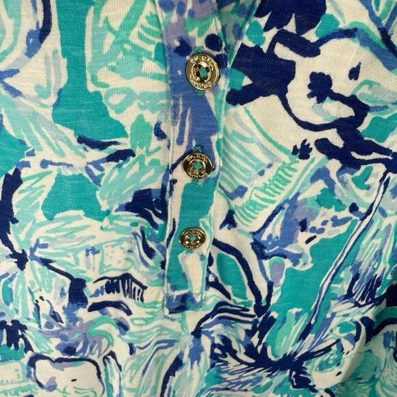 Lilly‎ Pulitzer Women’s M Essie Maxi Dress Elephant Appeal Tropical Turquoise - Picture 4 of 15